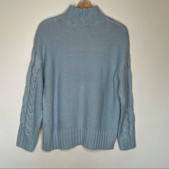Charlie Holiday Botanica Fairmont Cable Knit Sweater Chunky Blue Small Cozy - Picture 8 of 11